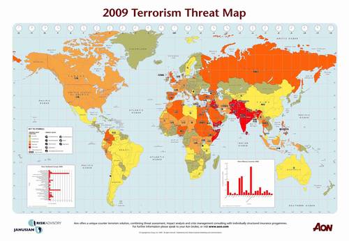 2009 Terrorism Threat Map, opojištění.cz