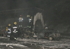 
			Na dálnici u Brna hořelo auto, ale řidič zázrakem přežil