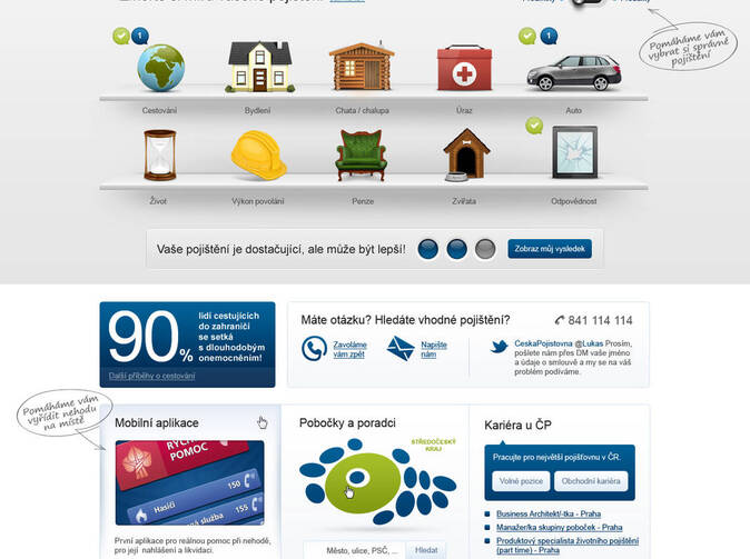 Česká pojišťovna má nové webové stránky a rozšiřuje aplikaci „POJIŠŤOVNA“ pro chytré telefony