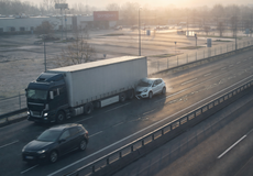 Video: Řidič osobního vozu na dálnici narazil do stojícího kamionu