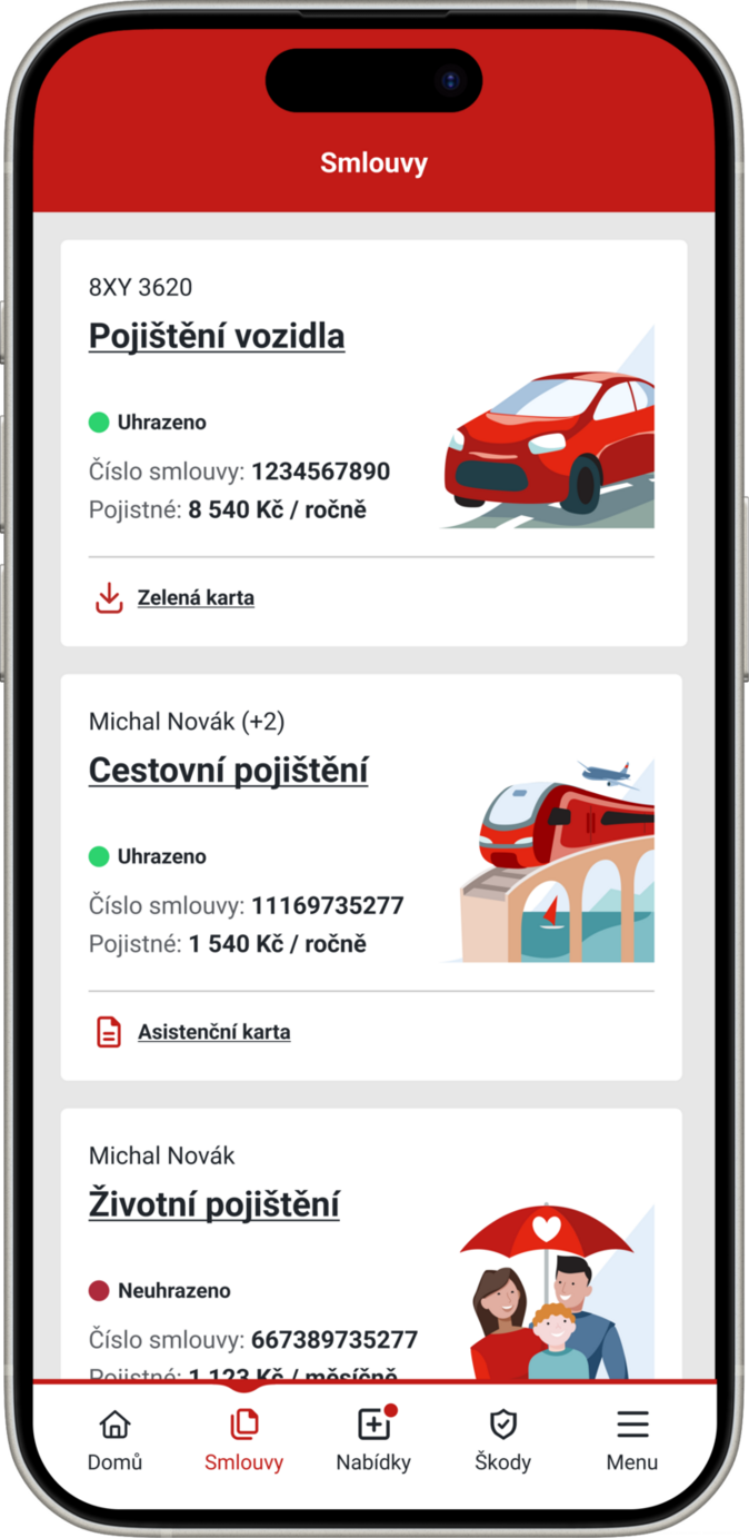 App Moje Generali_smlouvy