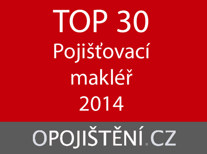 TOP 30 pojišťovacích makléřů za rok 2014 v Česku dle oPojištění.cz