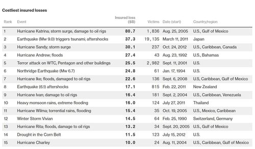 Bloomberg, katastrofy