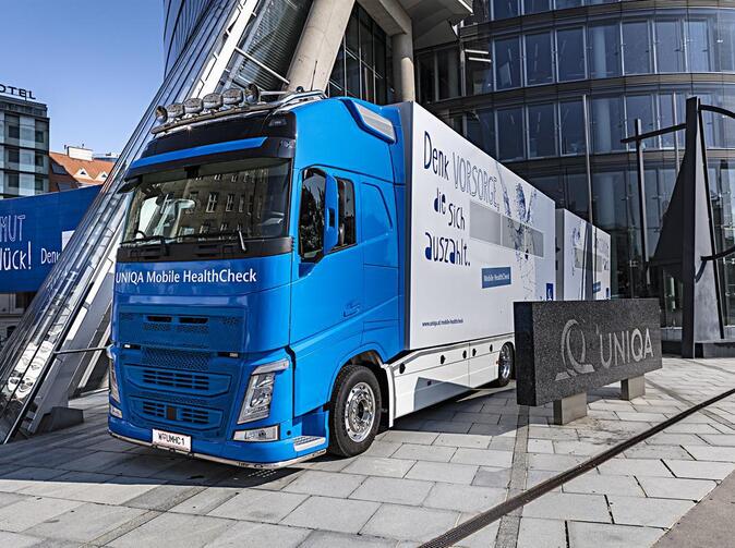 Speciální truck UNIQA prověřuje kondici zaměstnanců 