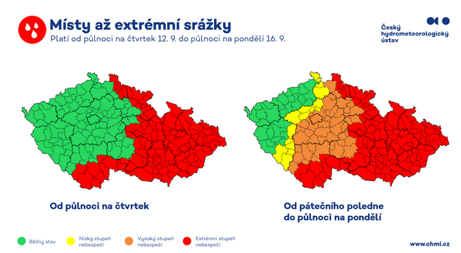 Českou republiku zasáhnou vydatné srážky. Očekává se padesátiletá voda 2